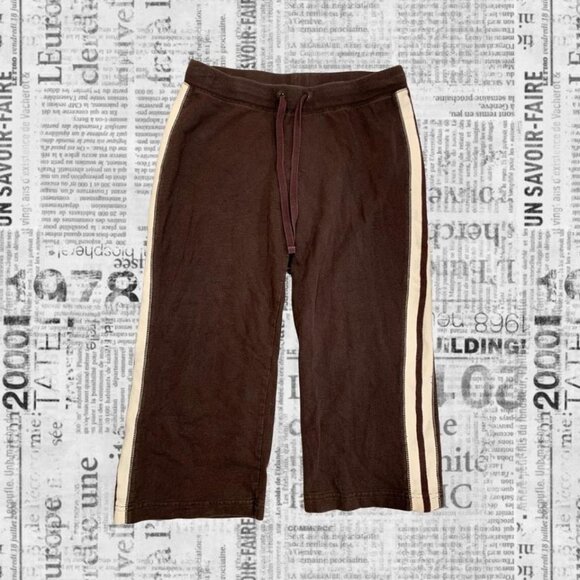 Y2K brown and cream capri lounge pants - Picture 1 of 5